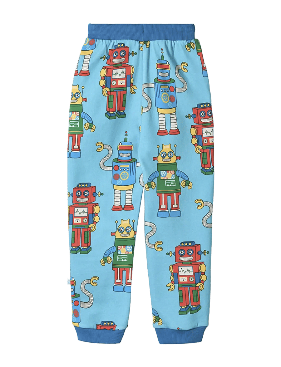 Småfolk - Dayton sweatpants with robots - mjukisbyxor - petit four - 2