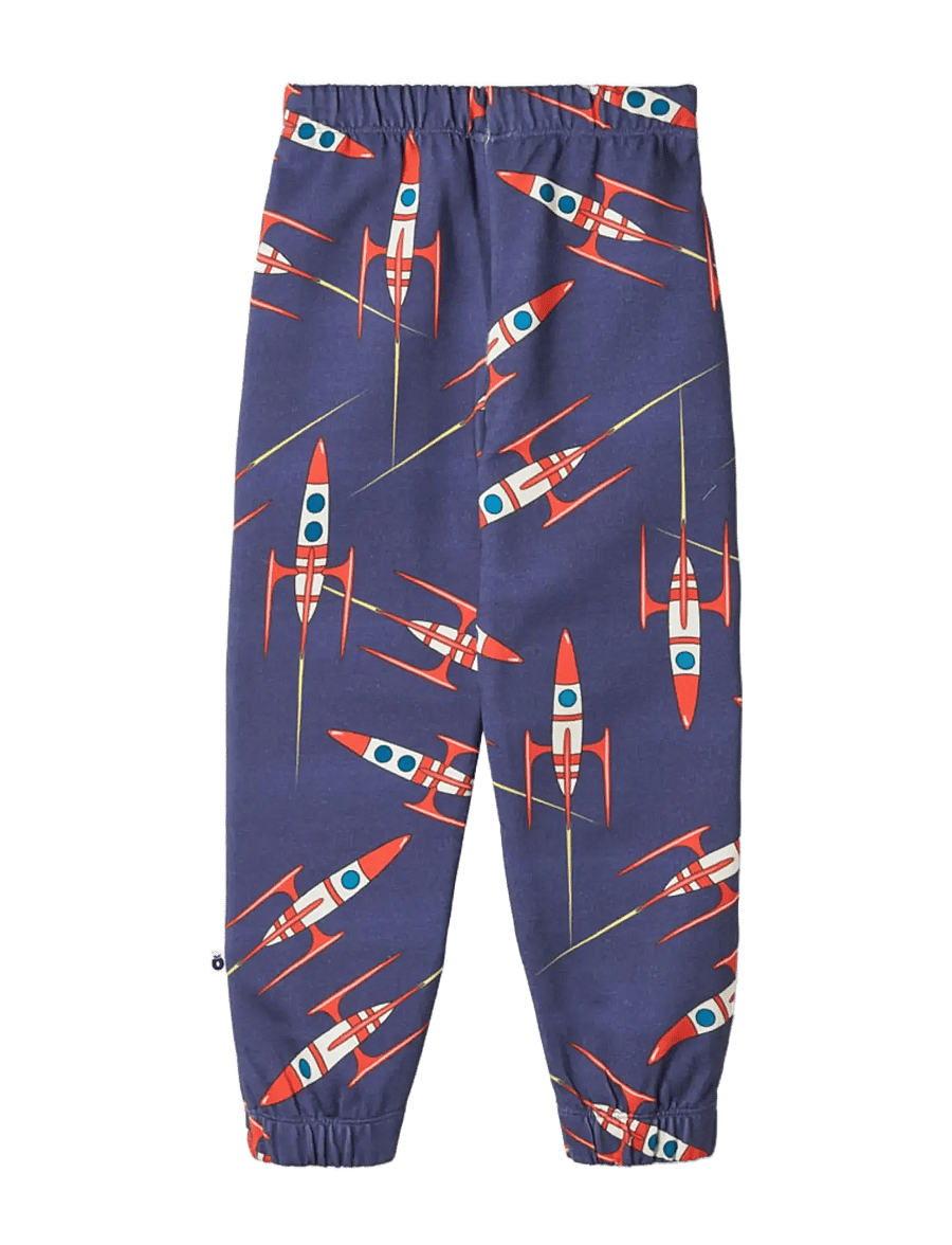 Småfolk - Unity sweatpants with spaceships - mjukisbyxor - blue heart - 2