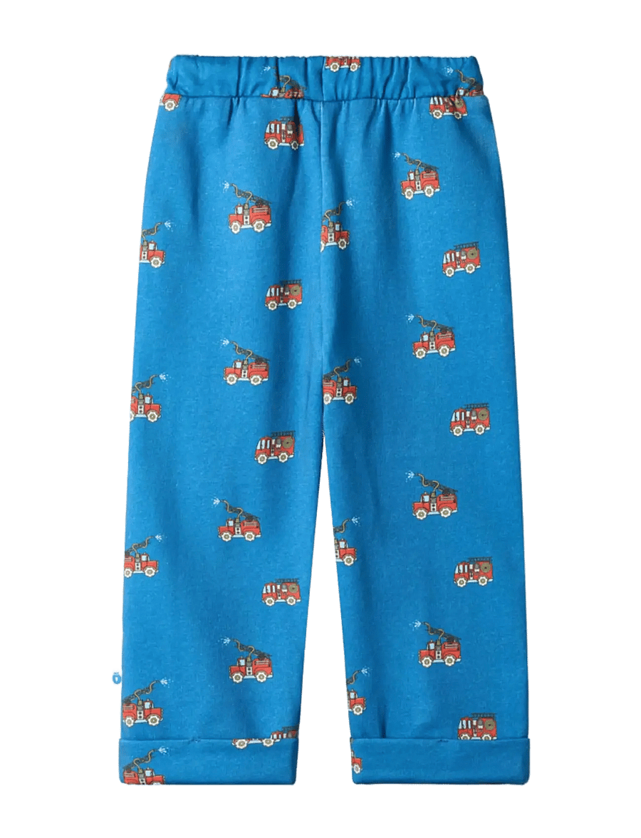 Småfolk - Zard pants with fire truck - sweatpants - vivid blue - 2