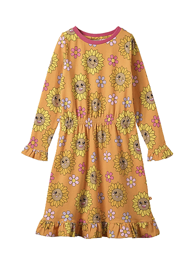 Dabinett Dress With Sunflowers - LangæRmede Hverdagskjoler