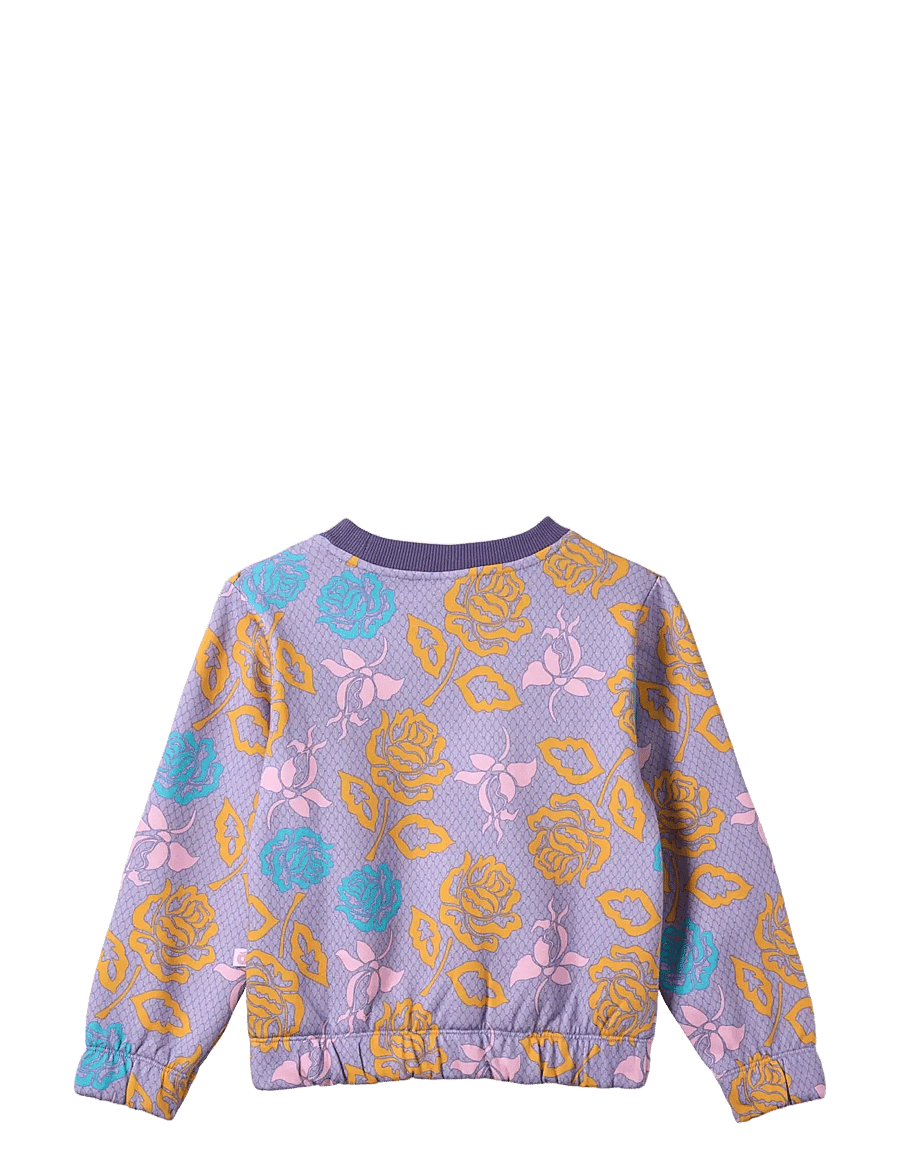 Småfolk - Yapeen sweatshirt with roses - sweatshirts - heather purple - 2