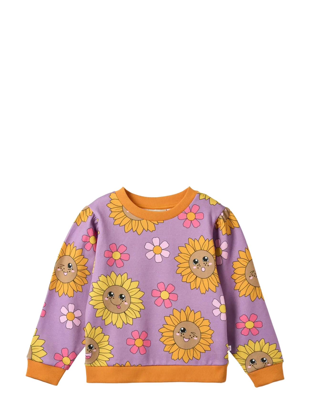 SMÅFOLK Hidden Rose Sweatshirt With Sunflowers Lila - 86-92 - Kinder