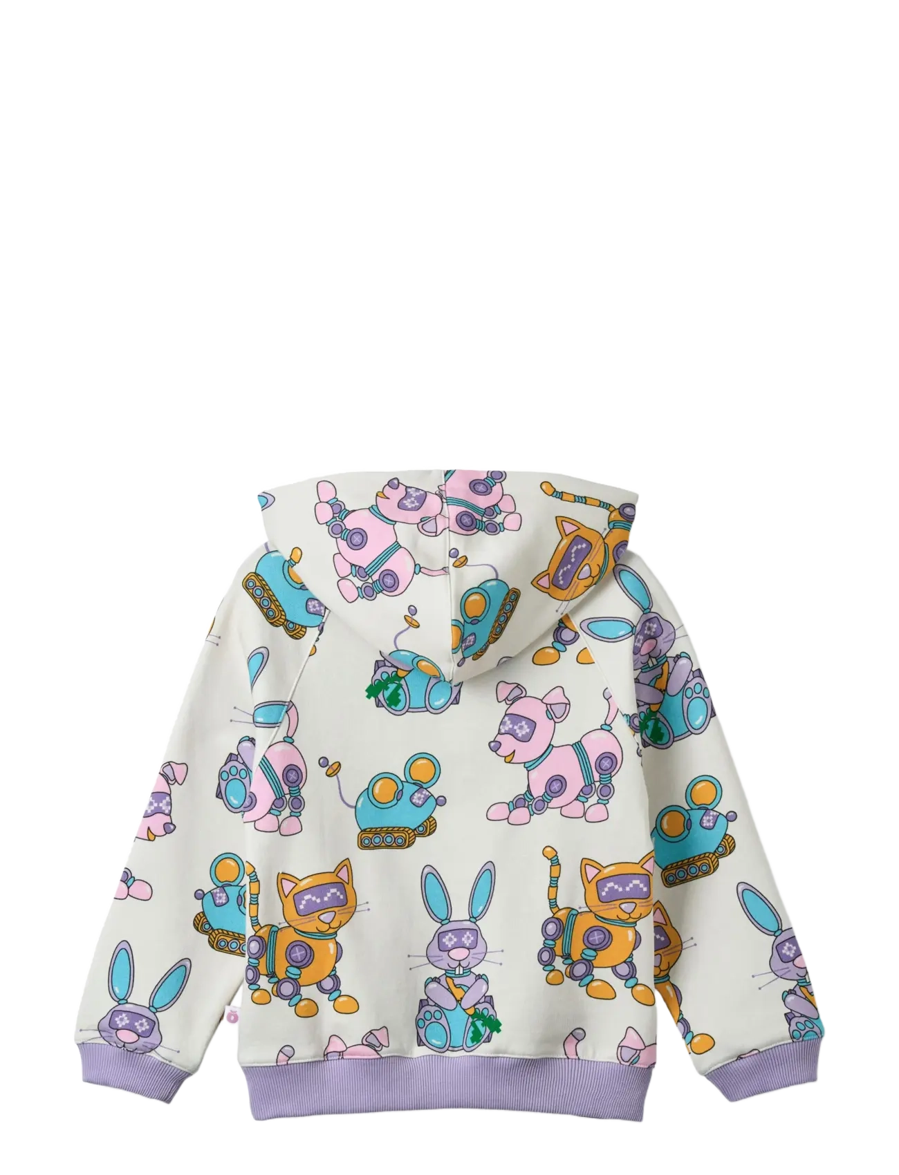 Småfolk - Macoun hoodie with robot pets - huvtröjor - vanilla - 2