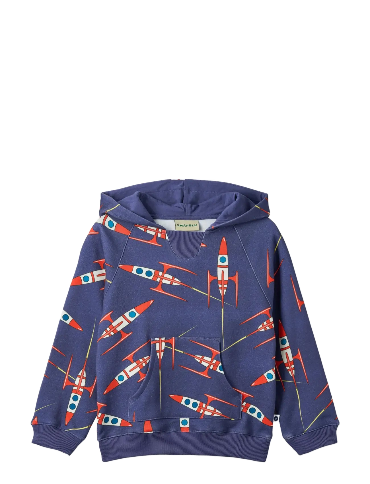 SMÅFOLK Macoun Hoodie With Spaceships Navy - 122-128 - Kinder