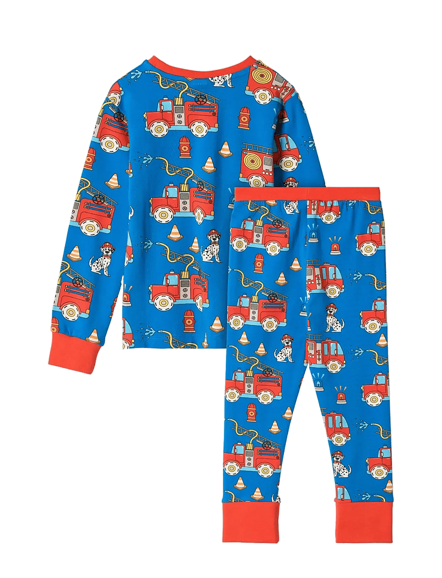 Småfolk - Jubilee nightwear set with fire truck - pyjamasset - brilliant blue - 2