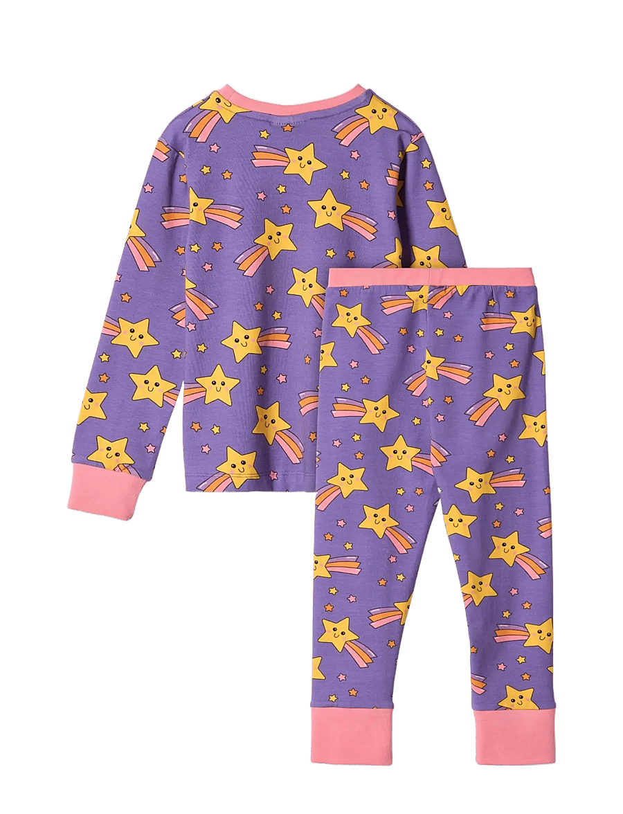 Småfolk - Jubilee nightwear set with shooting stars - pyjamasset - royal purple - 2