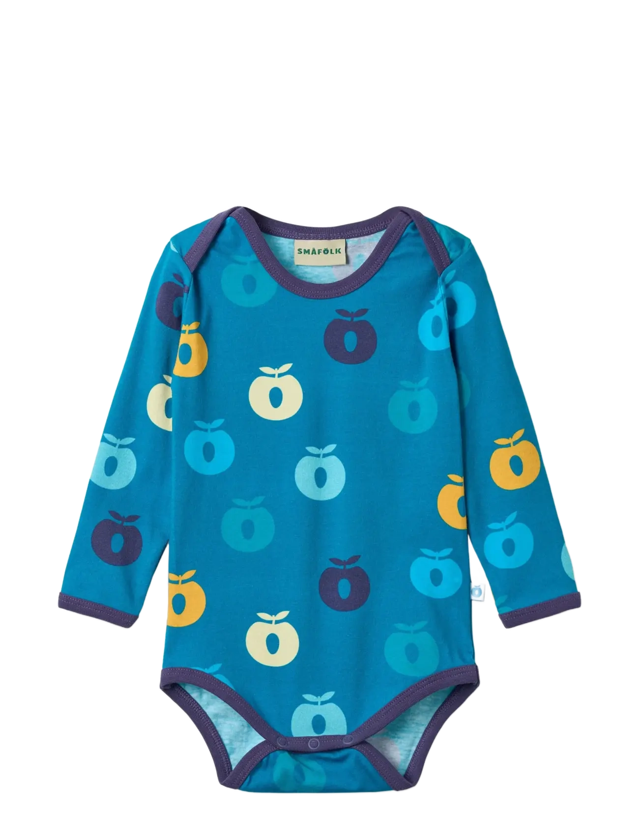 SMÅFOLK Ulm Langärmelig Baby Body With Apples Blau - 80 - Kinder