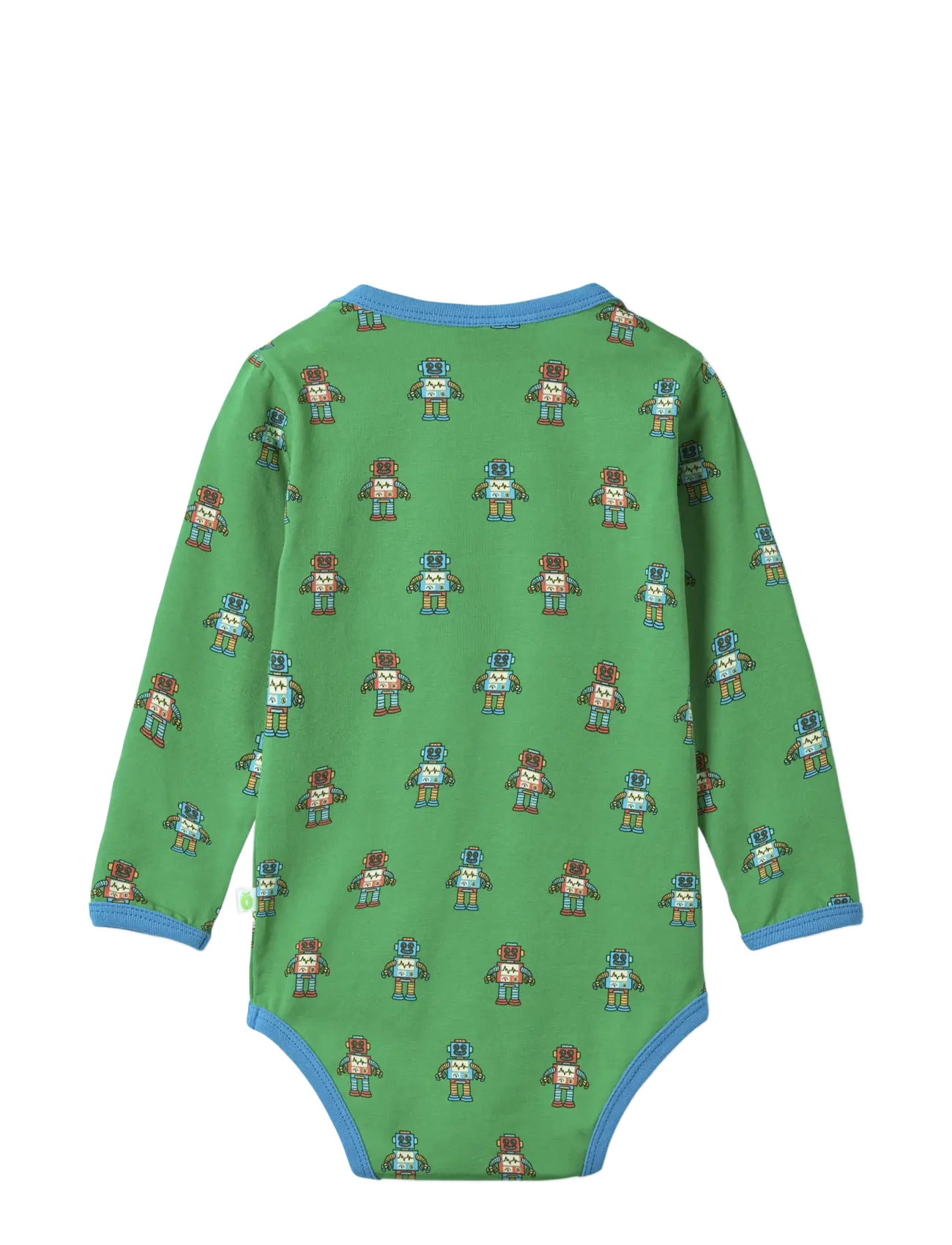 Småfolk - Elstar long-sleeved baby body with robots - långärmade bodies - lawn - 2
