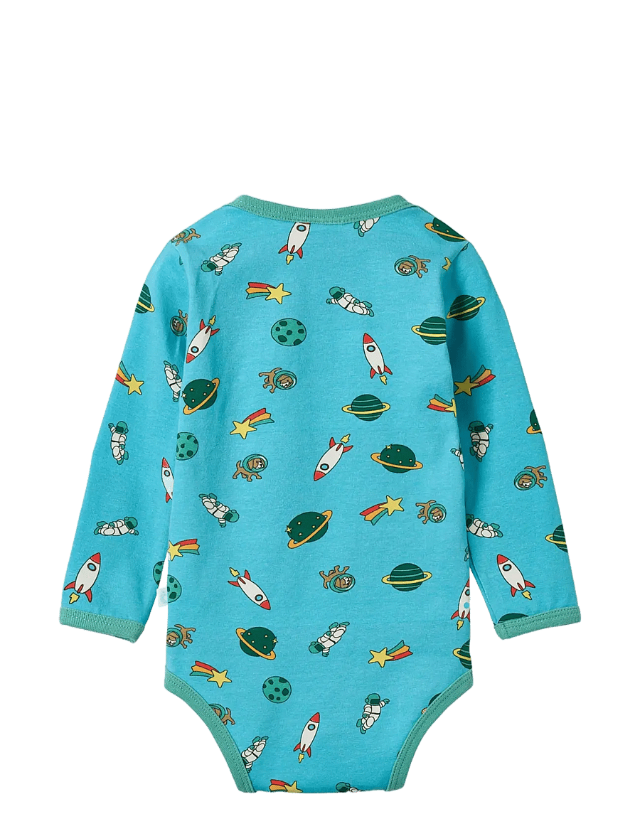 Småfolk - Elstar long-sleeved baby body with the universe - långärmade bodies - petit four - 2