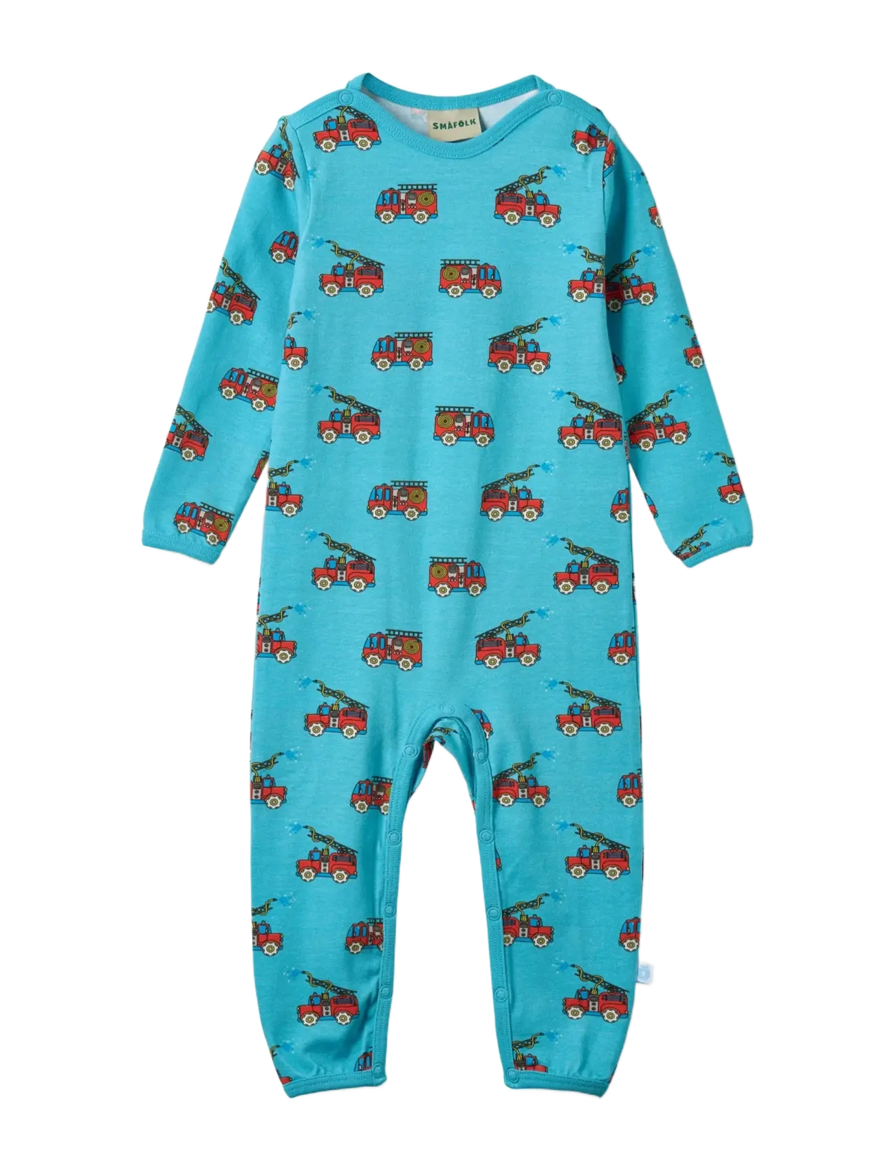 SMÅFOLK Elstar Langärmelig Baby Anzug With Fire Truck Blau - 68 - Kinder