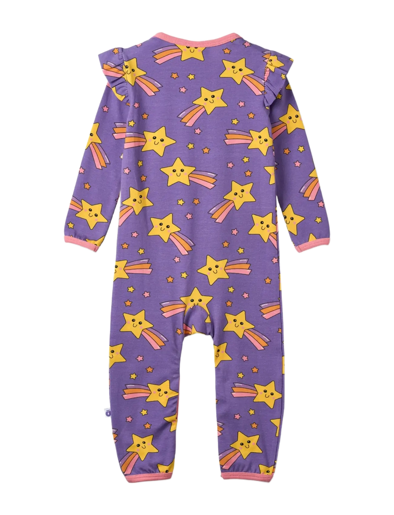 Småfolk - Regent long-sleeved baby suit with shooting star - långärmade bodysuits - royal purple - 2