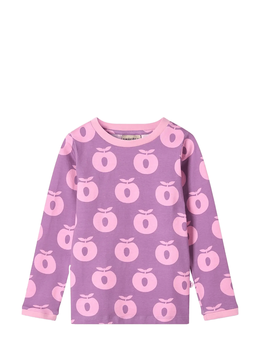 Småfolk - Elstar long-sleeved top with apples - långärmade t-shirts - purple iris - 1