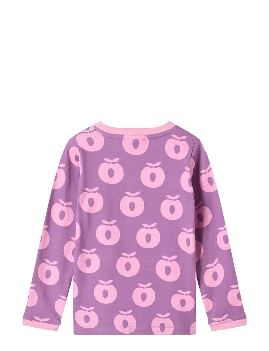 Småfolk - Elstar long-sleeved top with apples - långärmade t-shirts - purple iris - 2