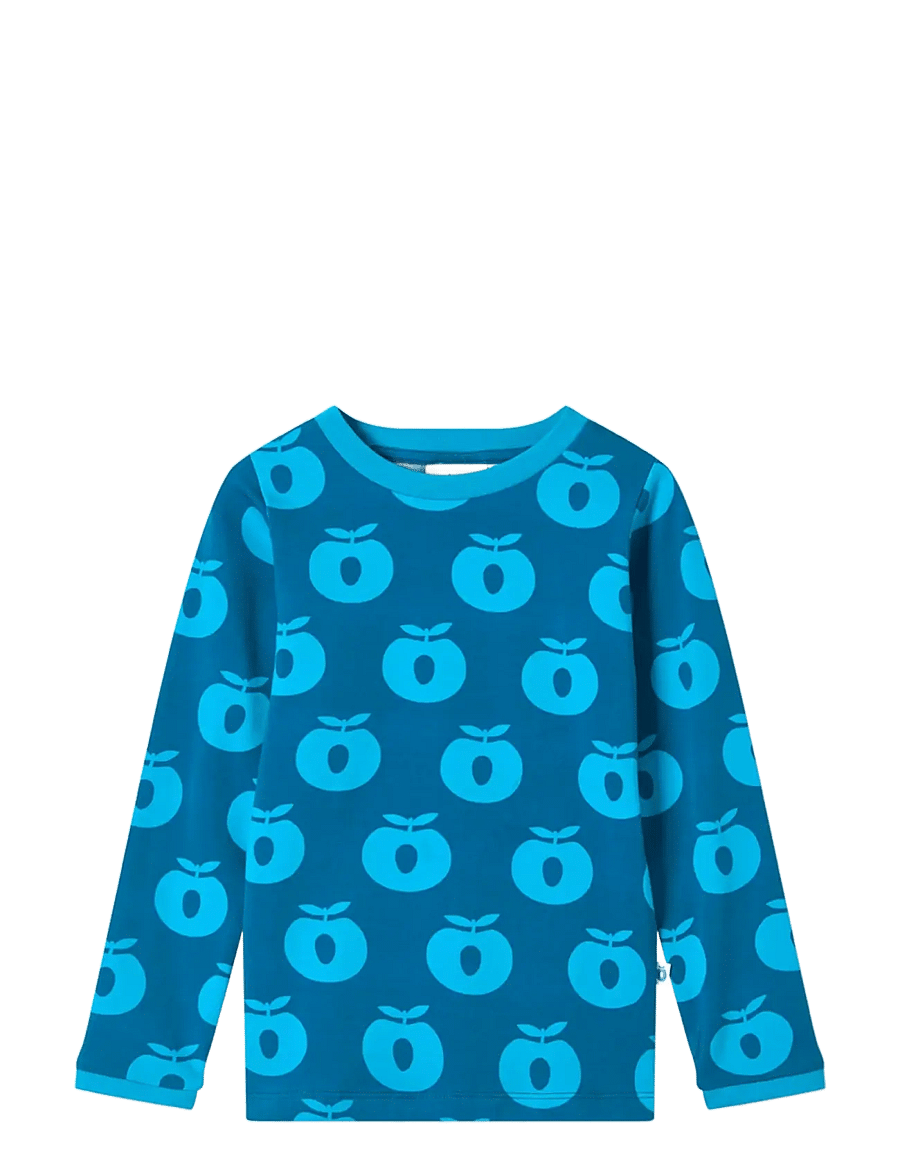 Småfolk - Elstar long-sleeved top with apples - långärmade t-shirts - vivid blue - 1