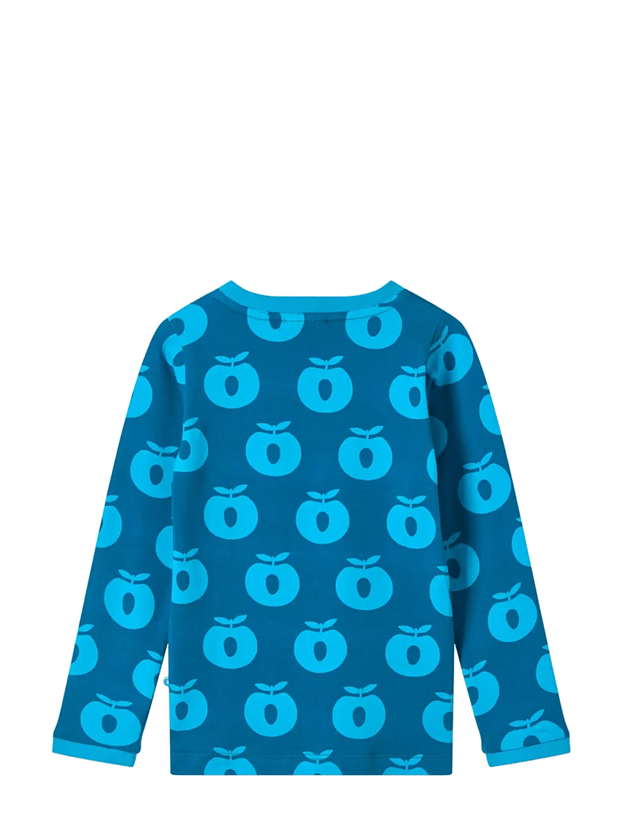 Småfolk - Elstar long-sleeved top with apples - långärmade t-shirts - vivid blue - 2