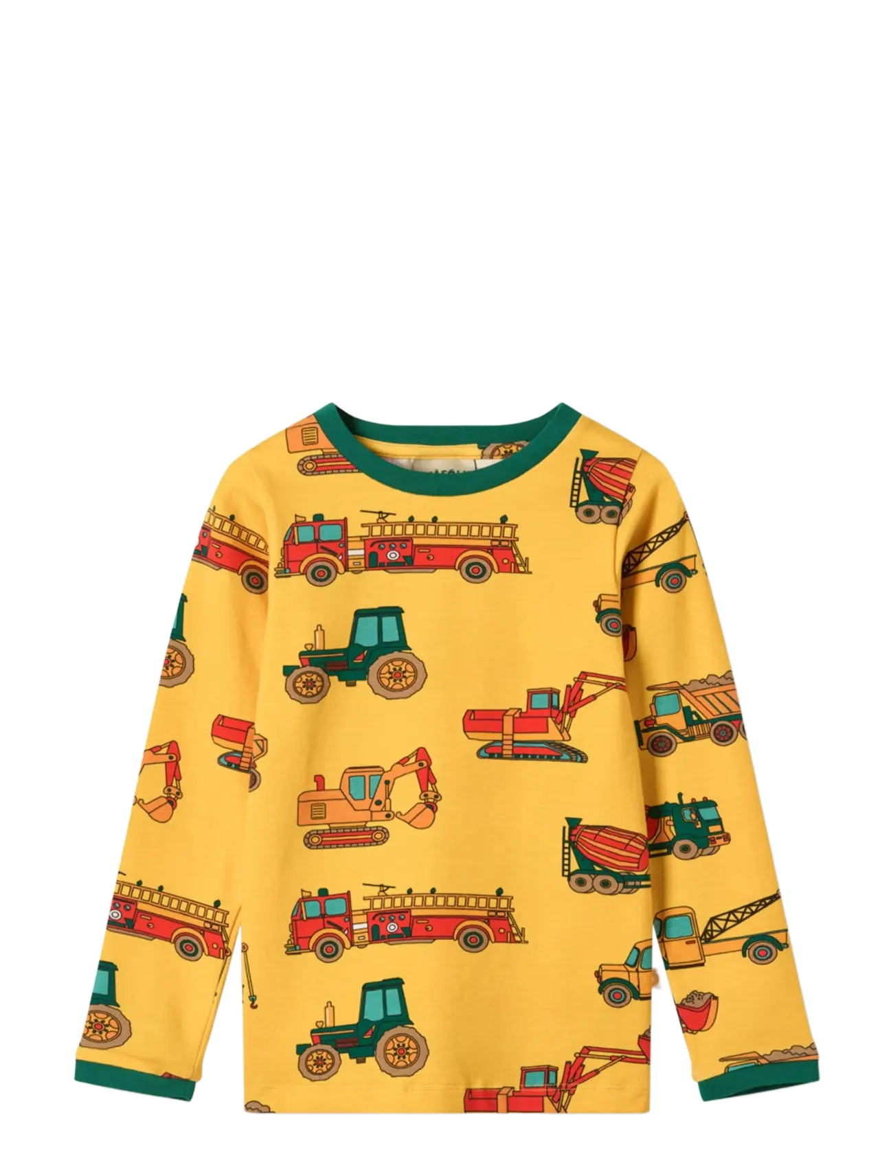SMÅFOLK Elstar Langärmelig Oberteil With Vehicles Gelb - 122-128 - Kinder