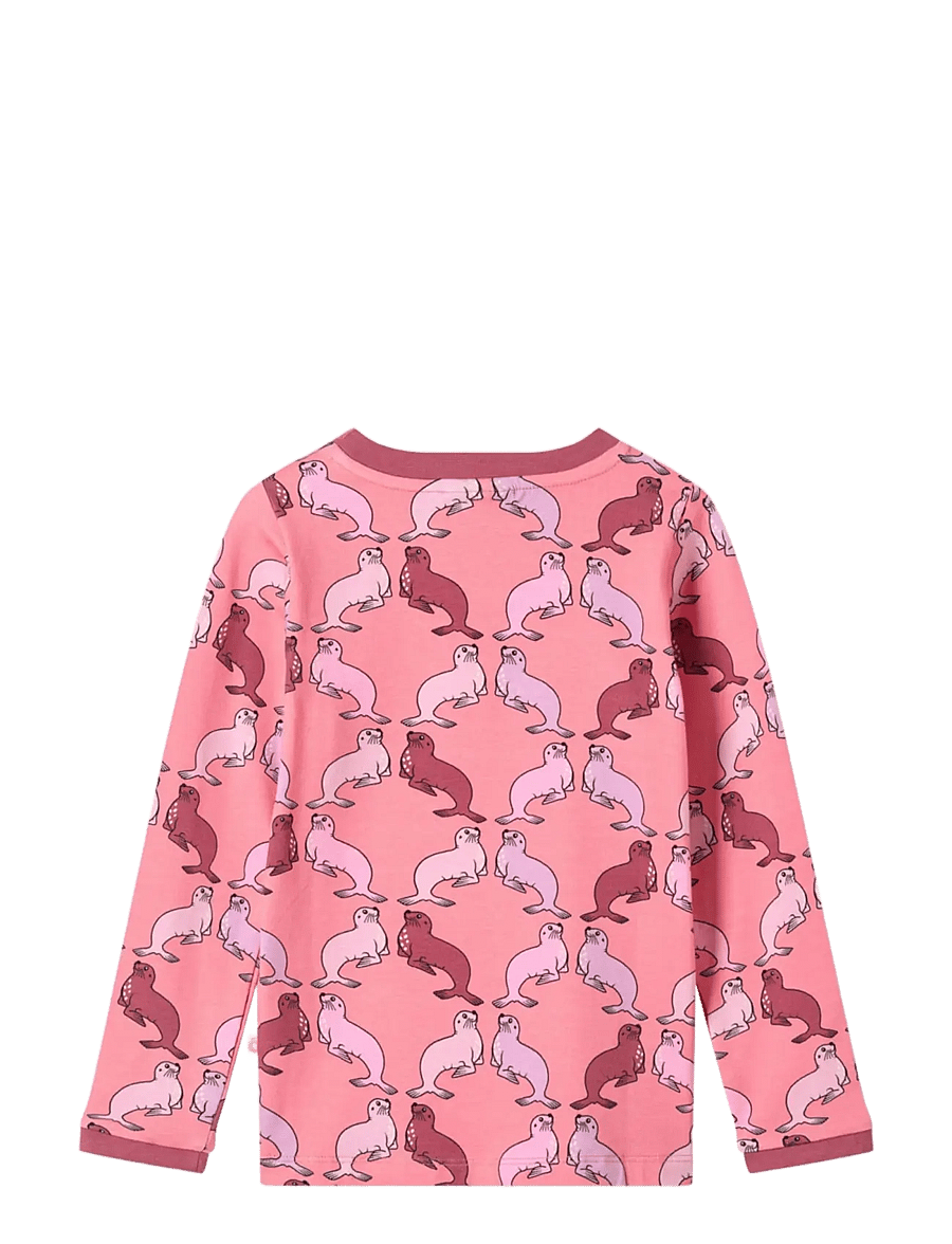 Småfolk - Elstar long-sleeved top with sea lions - långärmade t-shirts - mauve rose - 2