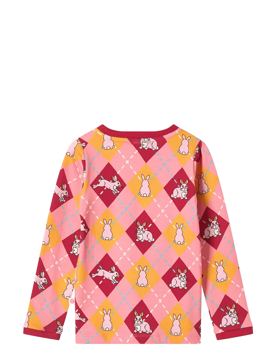 Småfolk - Elstar long-sleeved top with rabbits - långärmade t-shirts - galah - 2