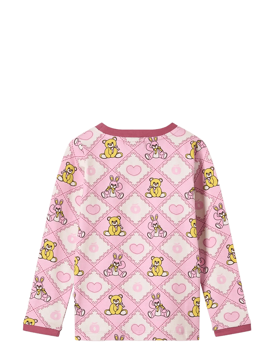 Småfolk - Elstar long-sleeved top with teddy bears - långärmade t-shirts - lace - 2