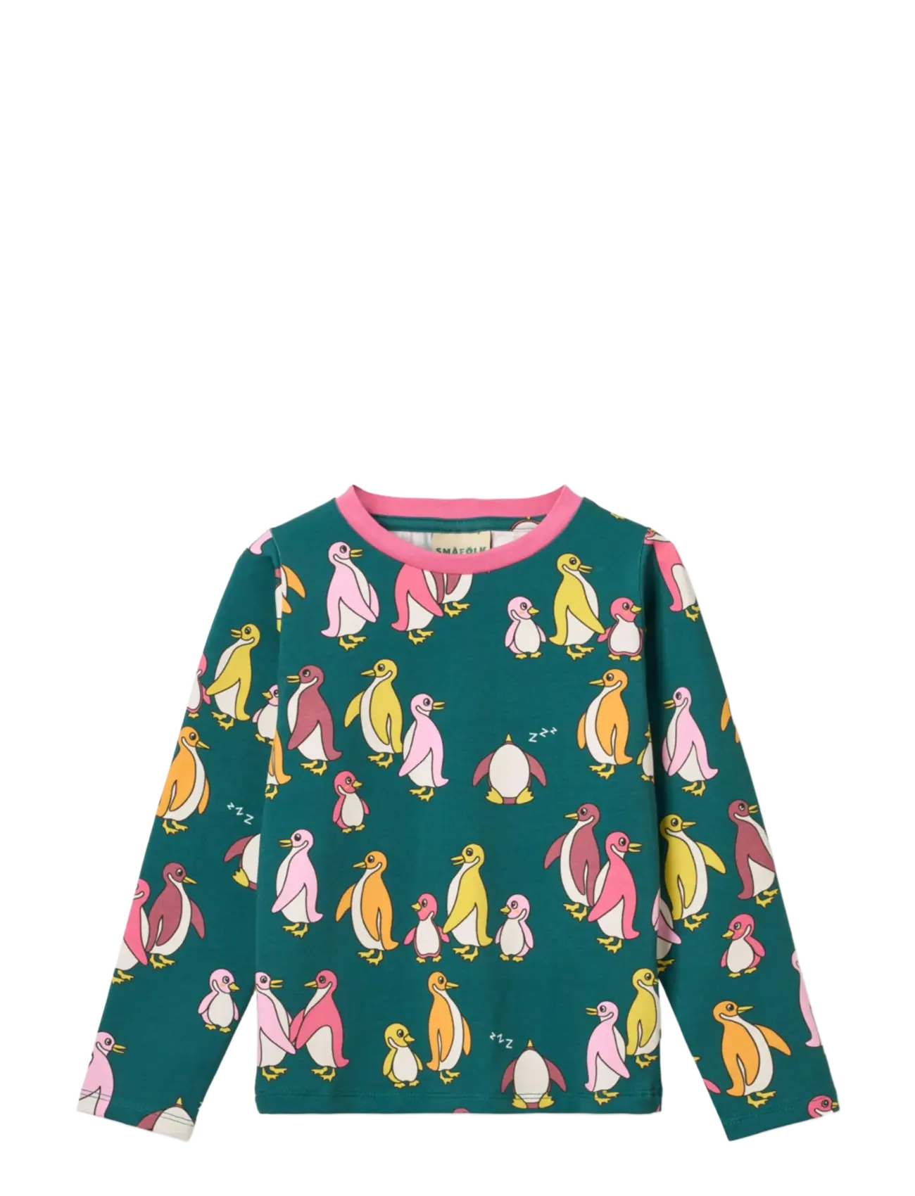 SMÅFOLK Gala Langärmelig Bluse With Penguins Blau - 122-128 - Kinder