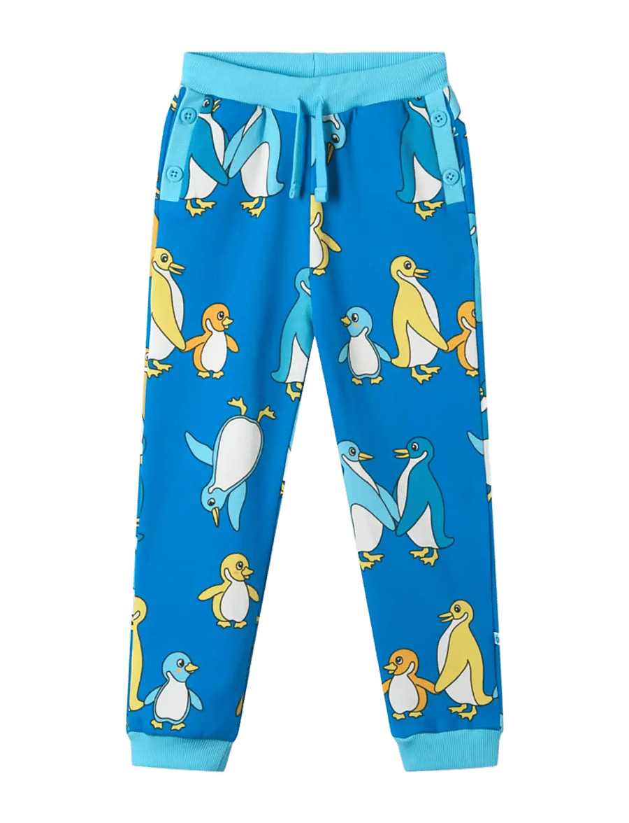 Småfolk - Daytin sweatpants with penguins - rudens apģērbi - brilliant blue - 1