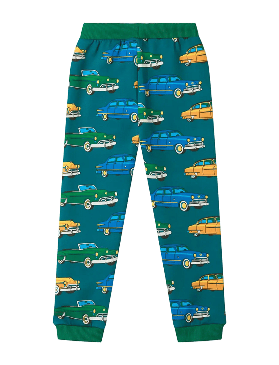 Småfolk - Macoun sweatpants with cars - mjukisbyxor - petroleum green - 2