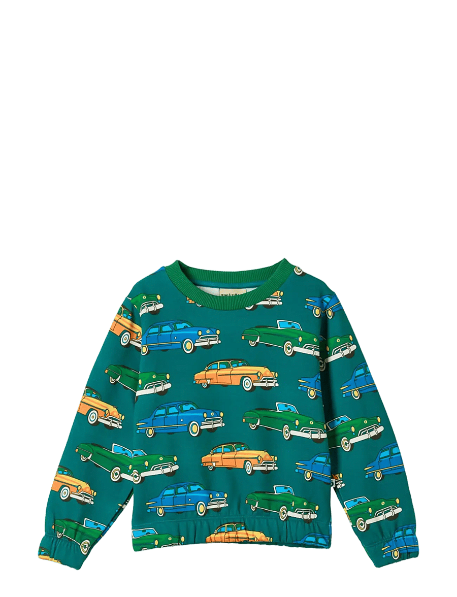 Småfolk - Yapeen sweatshirt with vehicles - sweatshirts - aquarius - 1