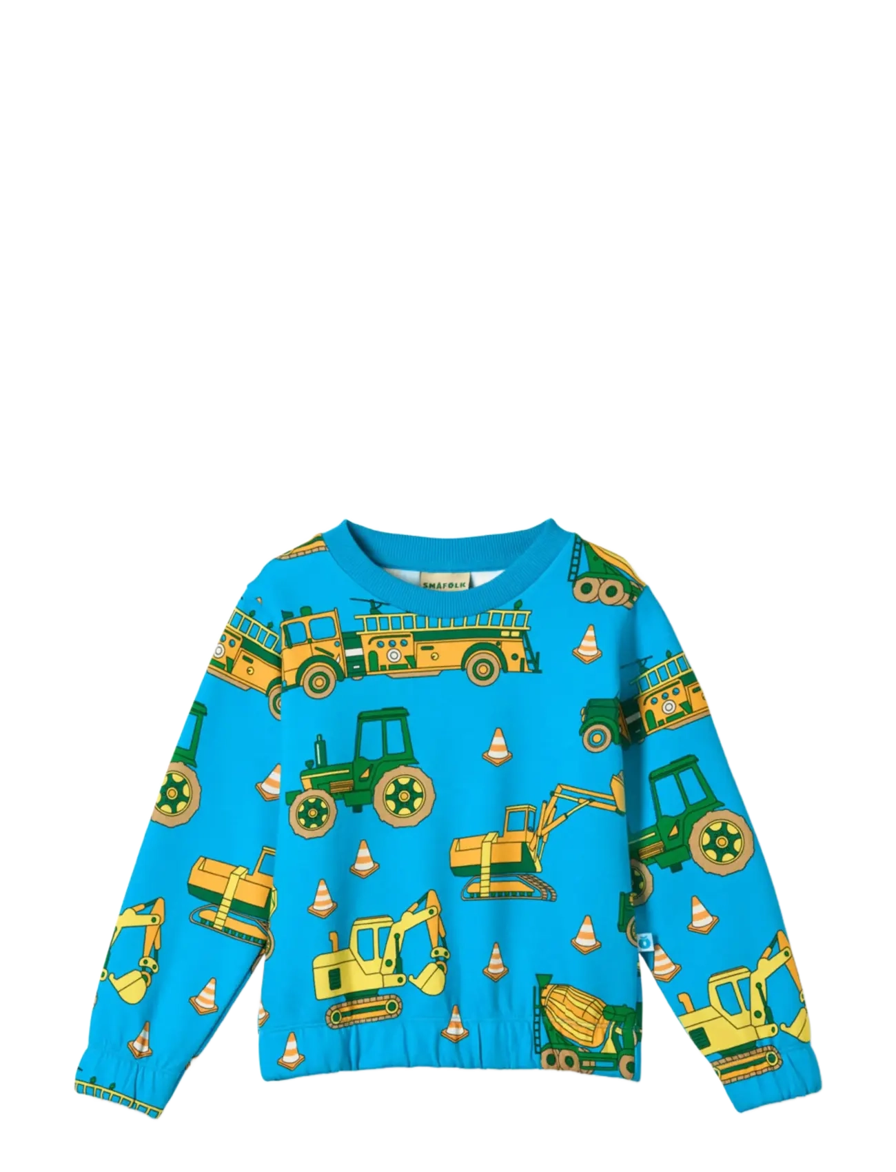 Småfolk Yapeen sweatshirt with vehicles - Småfolk - AQUARIUS / blue