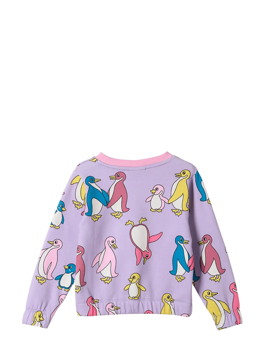 Småfolk - Yapeen sweatshirt with penguins - sweatshirts - heather purple - 2