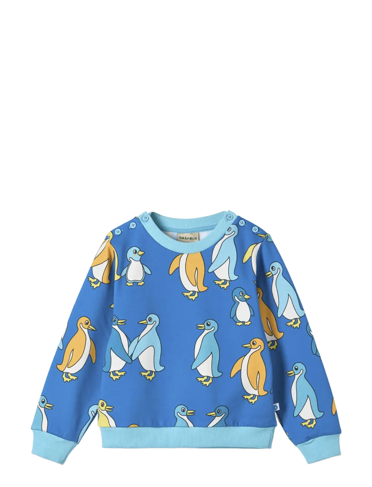 SMÅFOLK Dayton Sweatshirt With Penguins Blau - 122-128 - Kinder