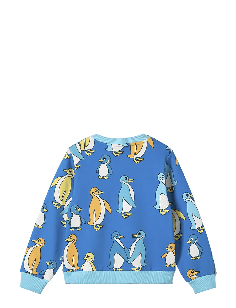 Småfolk - Dayton sweatshirt with penguins - sweatshirts - brilliant blue - 2