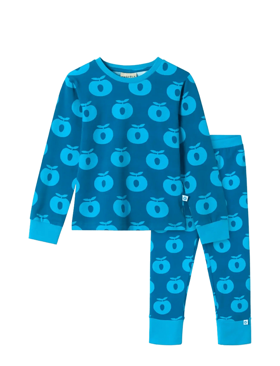 Småfolk - Jubilee nightwear set with apples - pyjamasset - vivid blue - 1