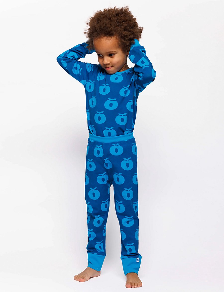 Småfolk - Jubilee nightwear set with apples - pyjamasset - vivid blue - 0