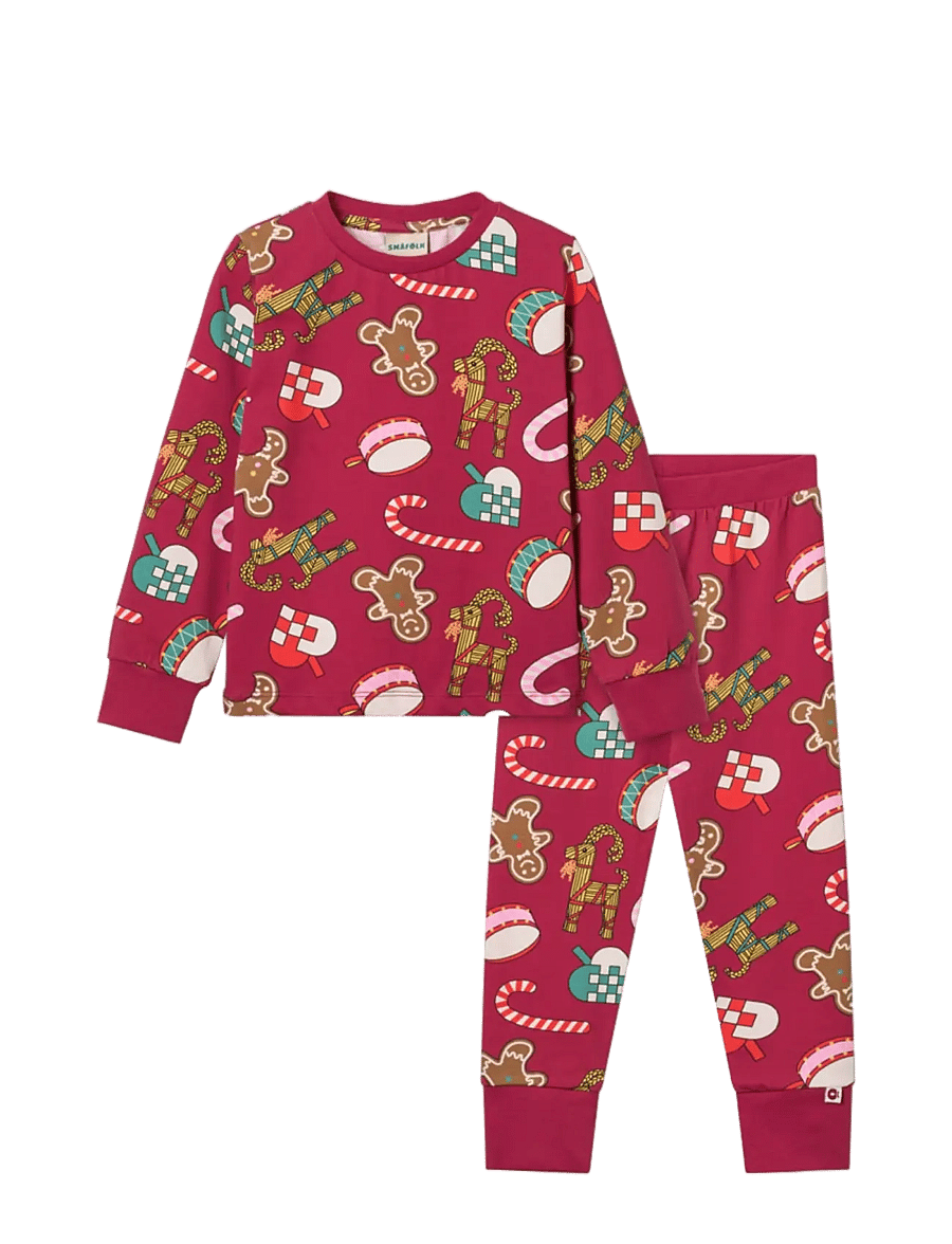 Småfolk - Jubilee nightwear set with Christmas decorations - pyjamasset - amaranth - 1