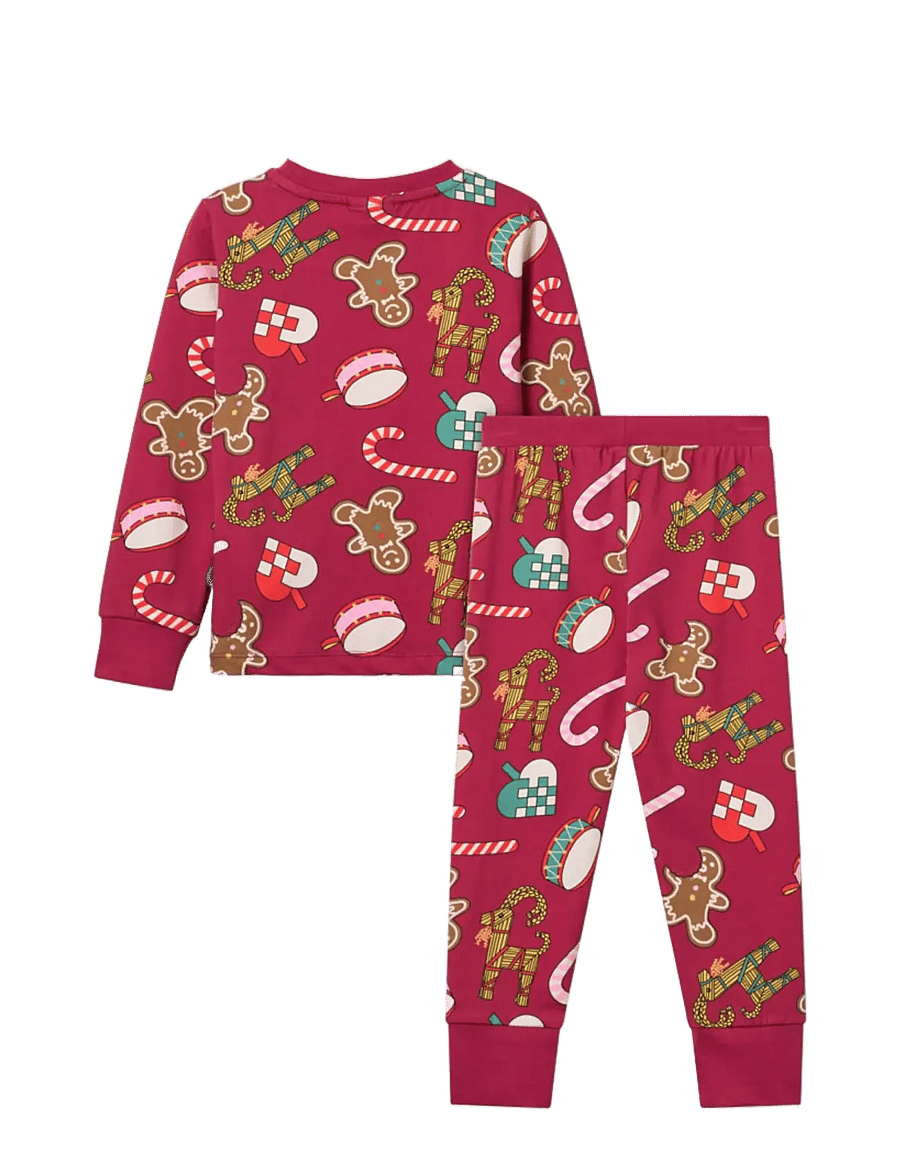 Småfolk - Jubilee nightwear set with Christmas decorations - pyjamasset - amaranth - 2
