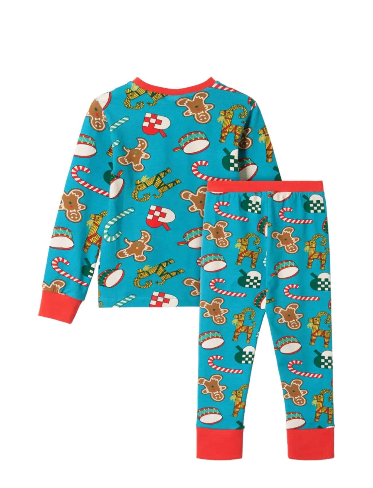 Småfolk - Jubilee nightwear set with Christmas decorations - pyjamasset - creamy blue - 2