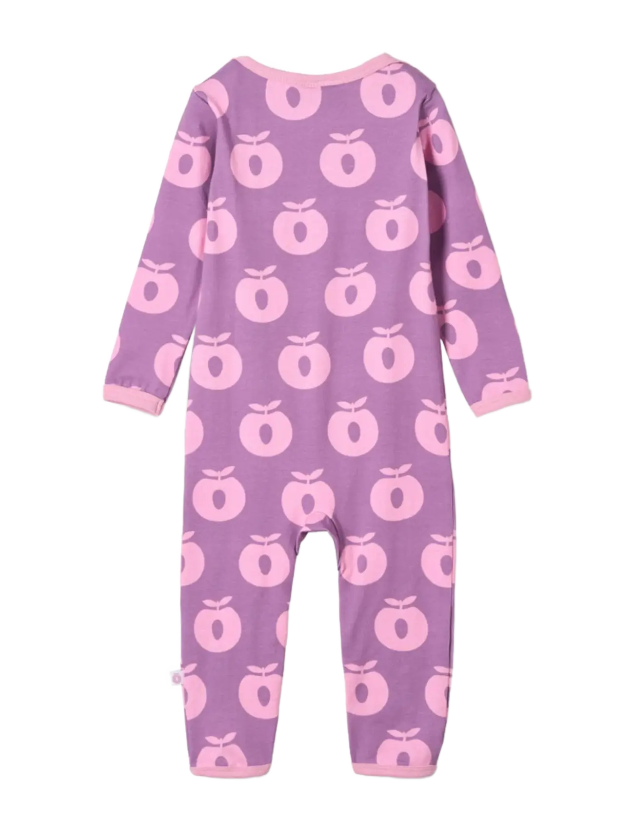 Småfolk - Ulm long-sleeved baby suit with apples - långärmade bodysuits - purple iris - 2