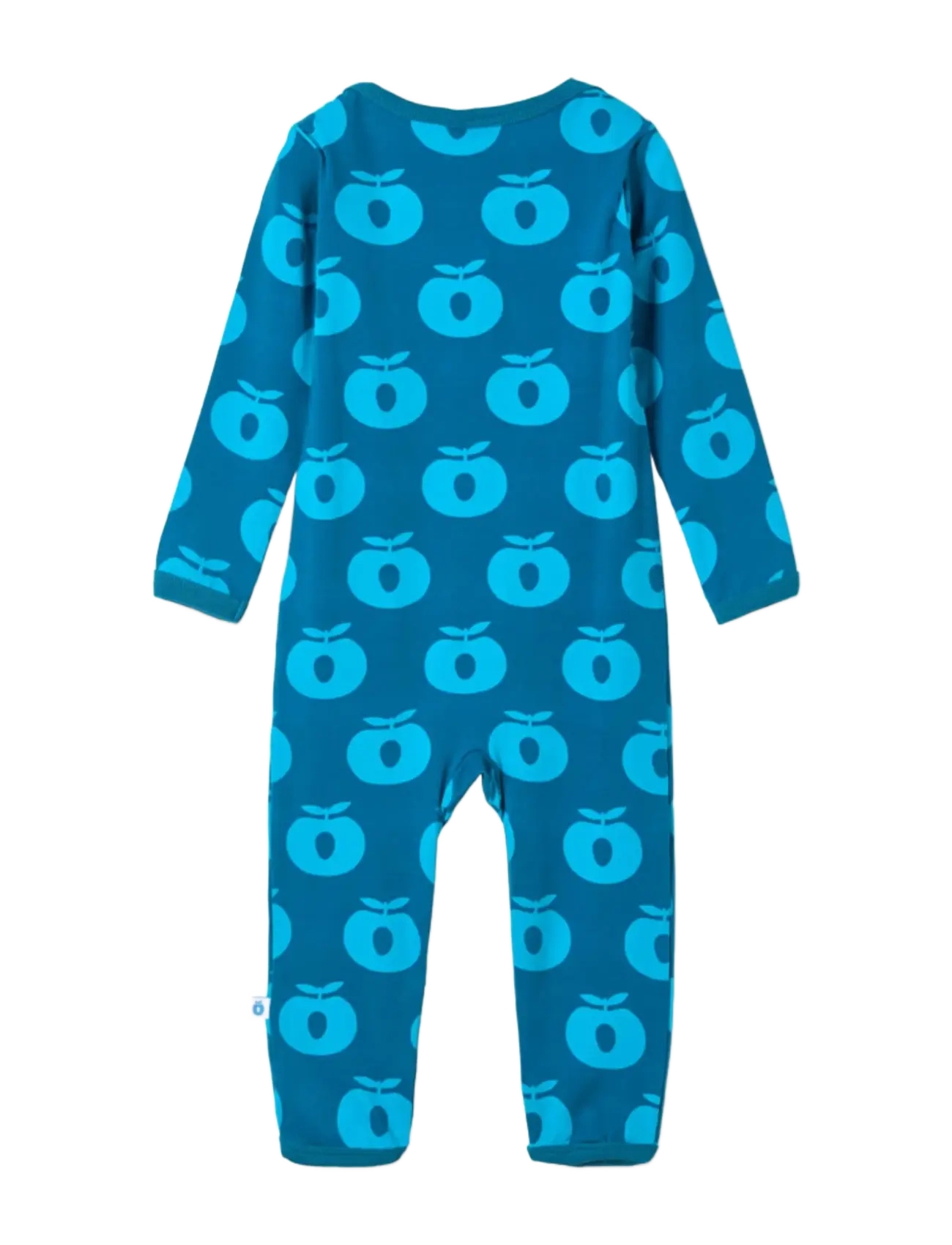 Småfolk - Ulm long-sleeved baby suit with apples - långärmade bodysuits - vivid blue - 2