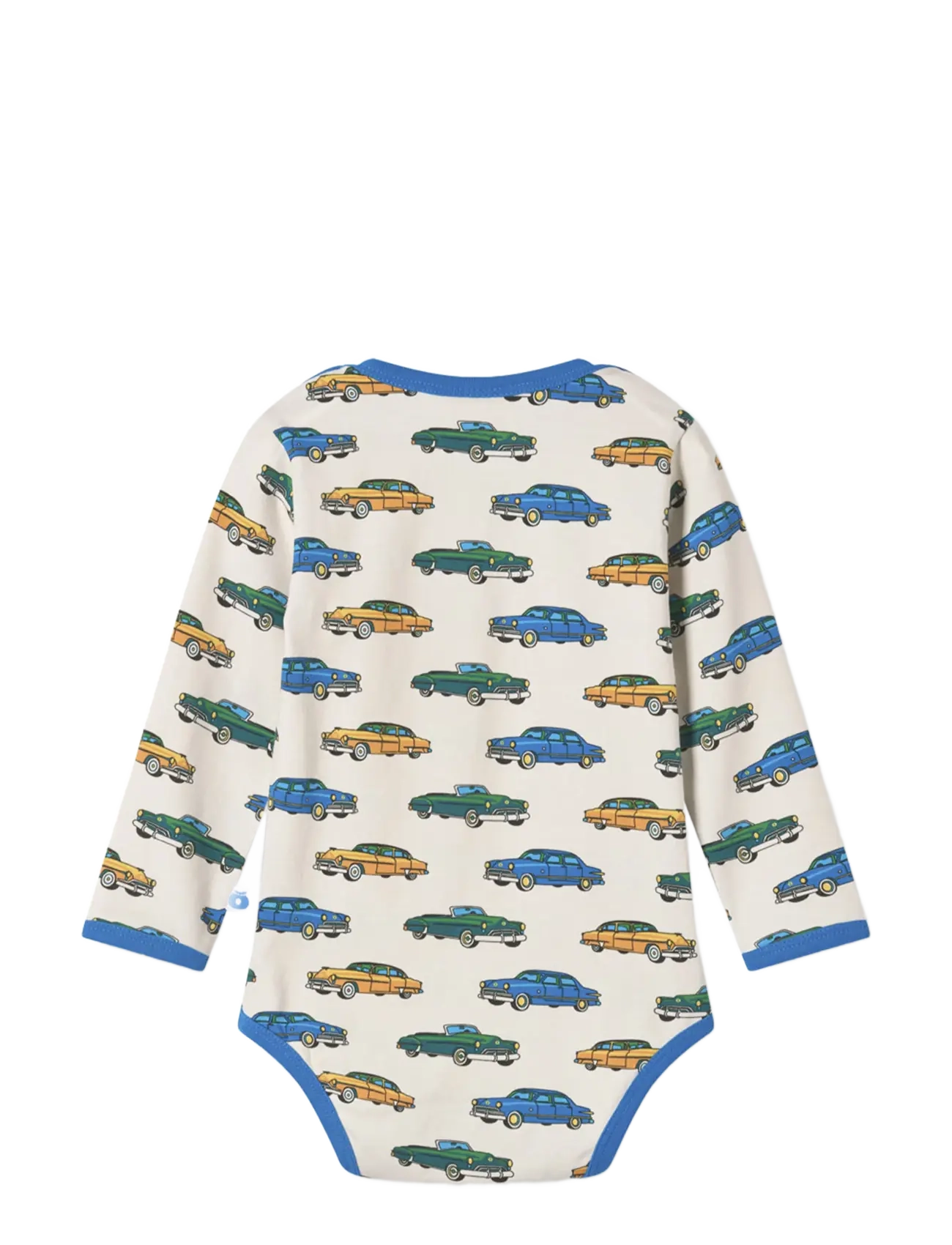 Småfolk - Elstar long-sleeved baby body with cars - långärmade bodies - vanilla - 2