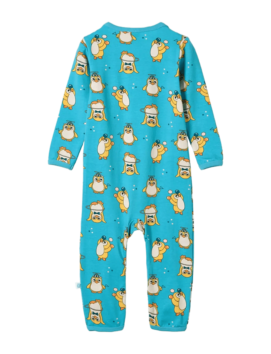 Småfolk - Elstar long-sleeved baby suit with circus penguins - långärmade bodies - petit four - 2