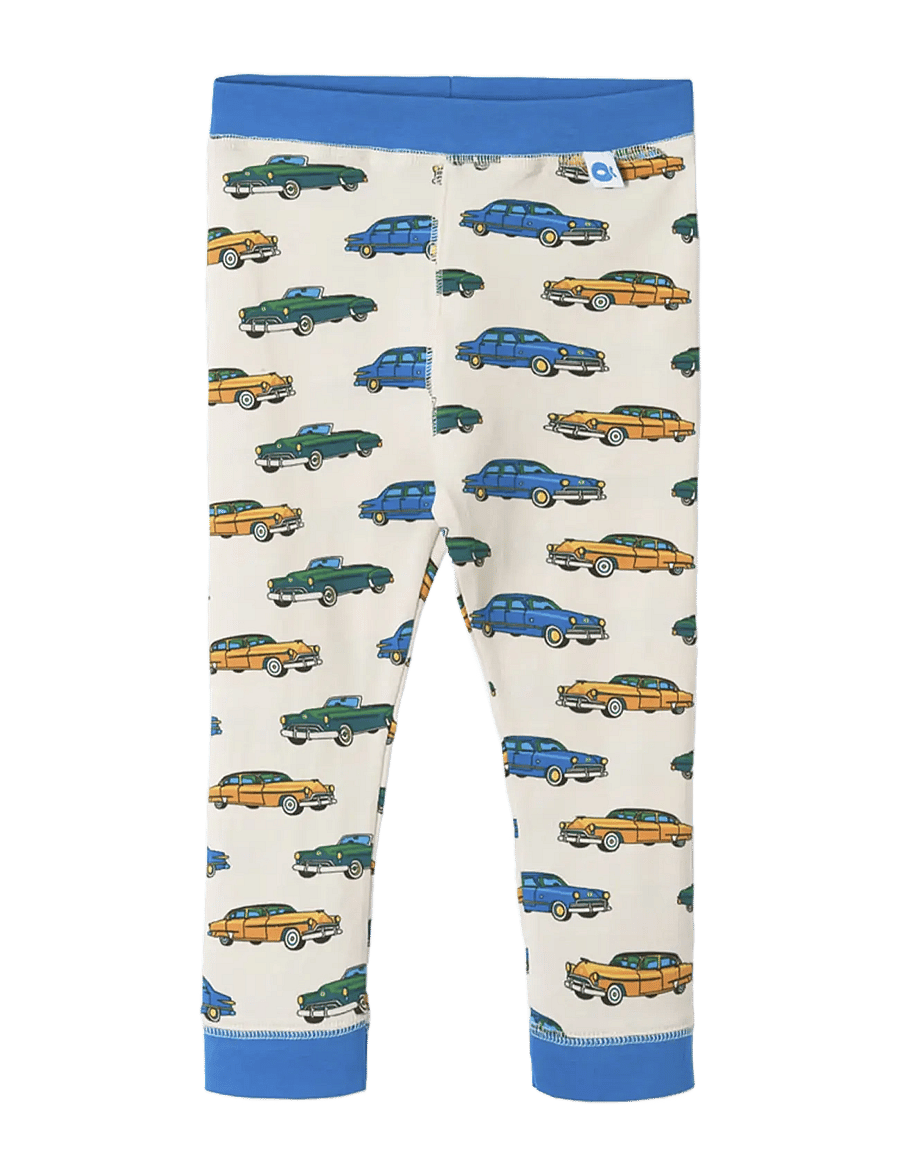Småfolk - Elstar leggings for baby with cars - leggings - vanilla - 1