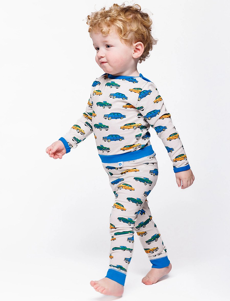 Småfolk - Elstar leggings for baby with cars - leggings - vanilla - 0