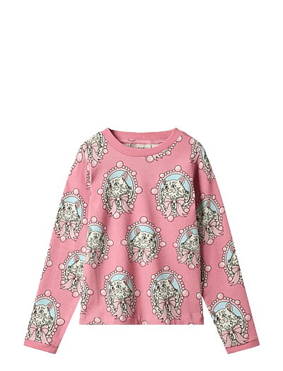 Elstar Long-Sleeved Top With Cats - LangæRmede T-Shirts