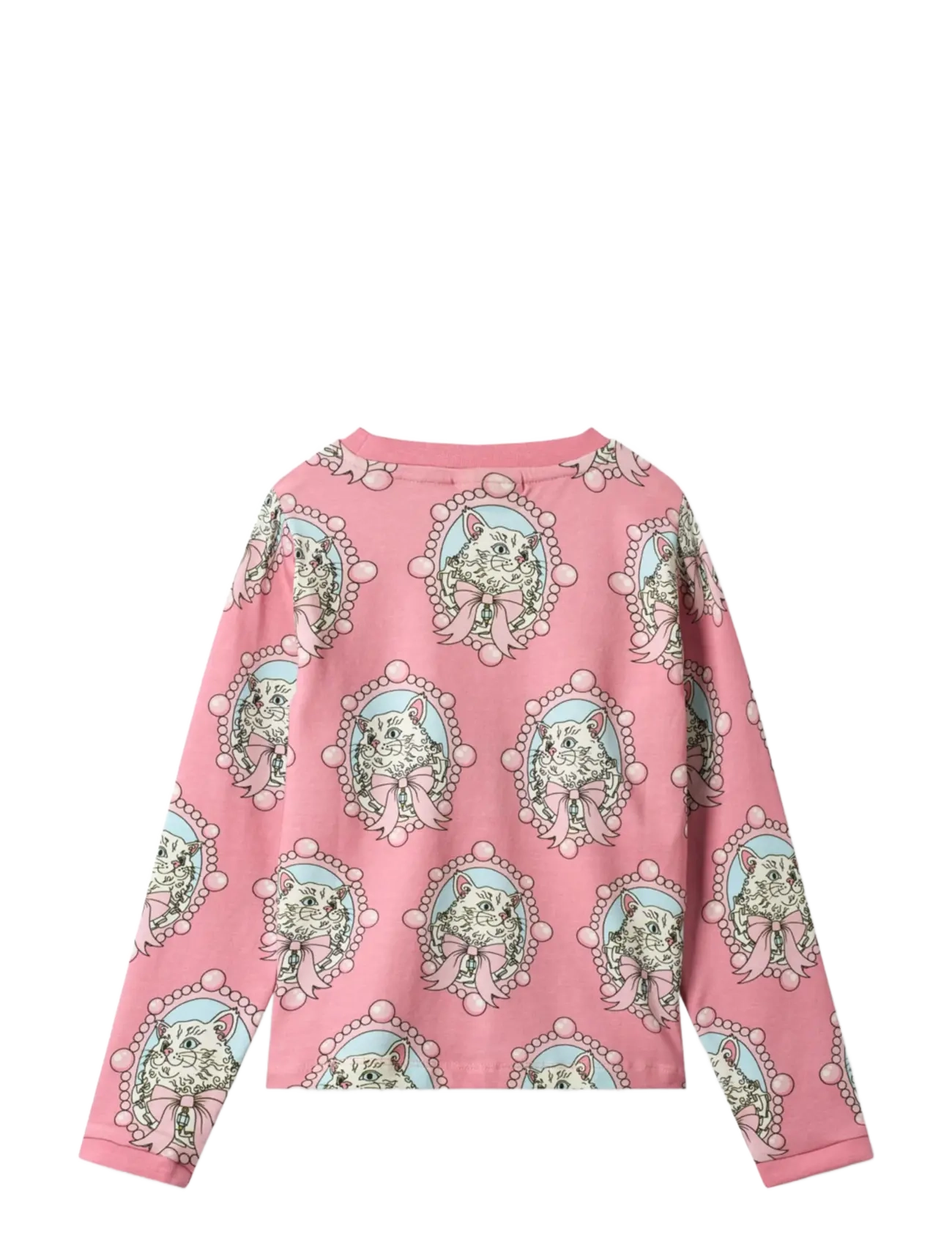 Småfolk - Elstar long-sleeved top with cats - långärmade t-shirts - blush cream - 2