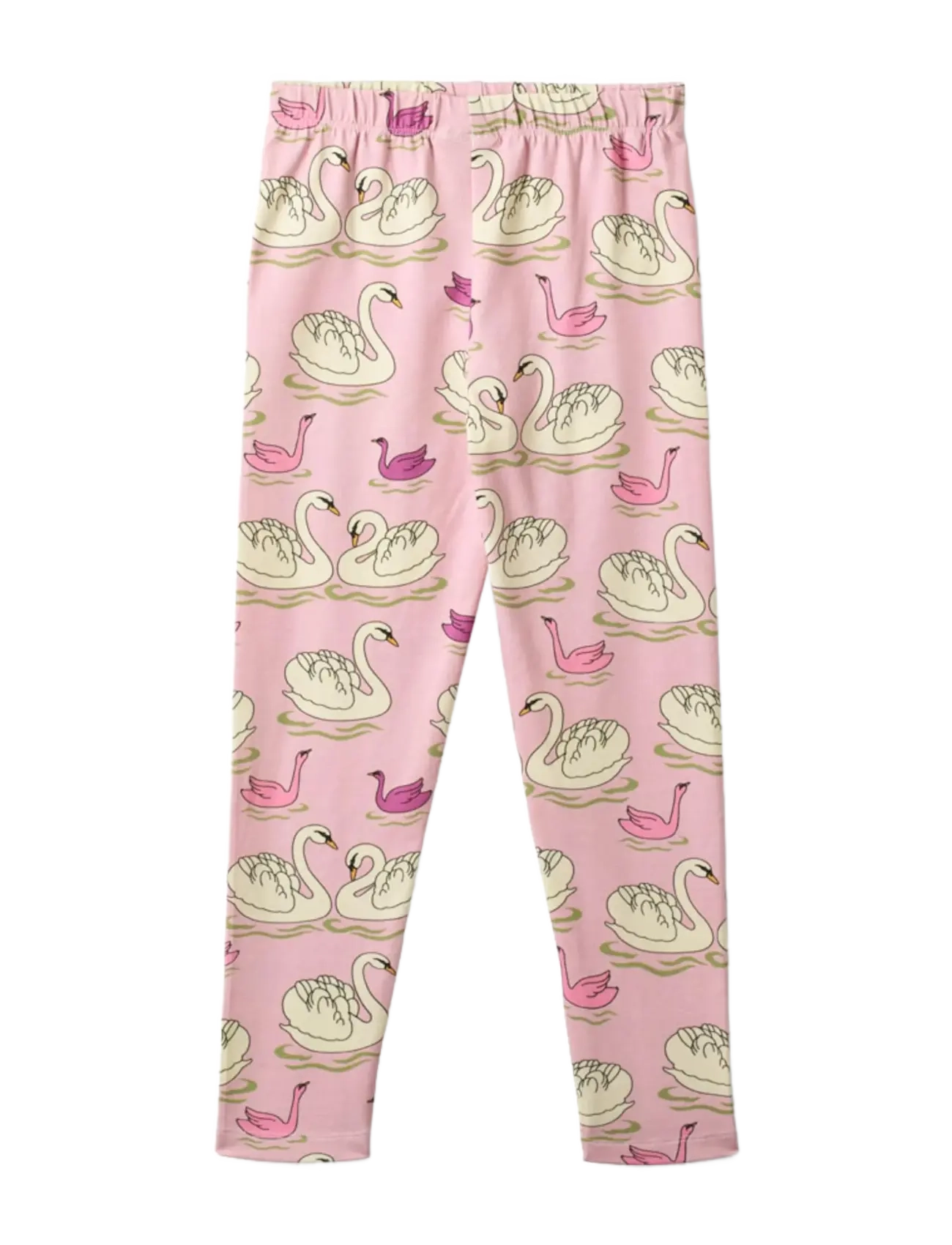 SMÅFOLK Gala Leggings With Swans Pink - 122-128 - Kinder