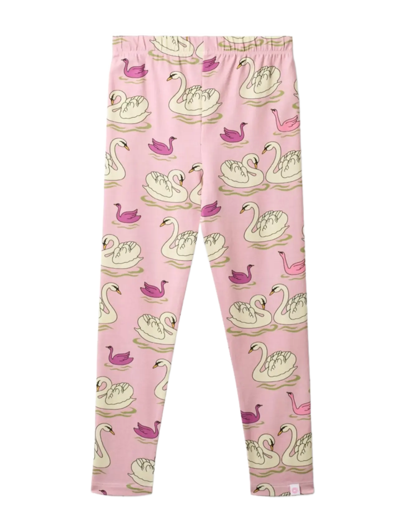 Småfolk - Gala leggings with swans - leggings - blush cream - 2