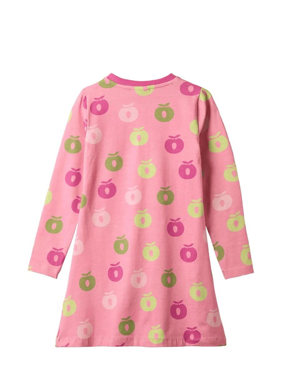 Småfolk - Gala dress with apples - långärmade babyklänningar - candy floss - 2