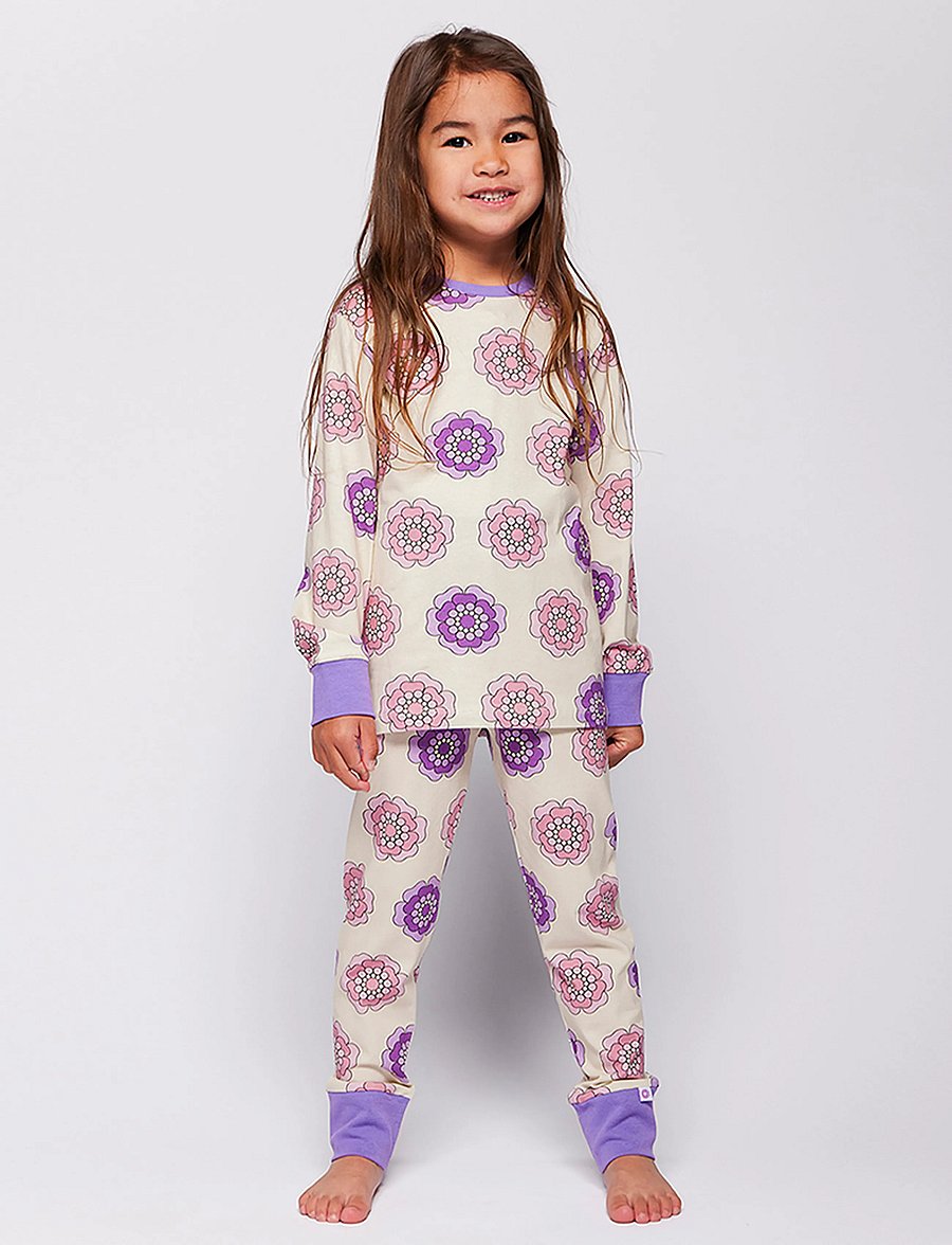 Småfolk - Jubilee nightwear set with flowers - pyjamasset - vanilla - 0
