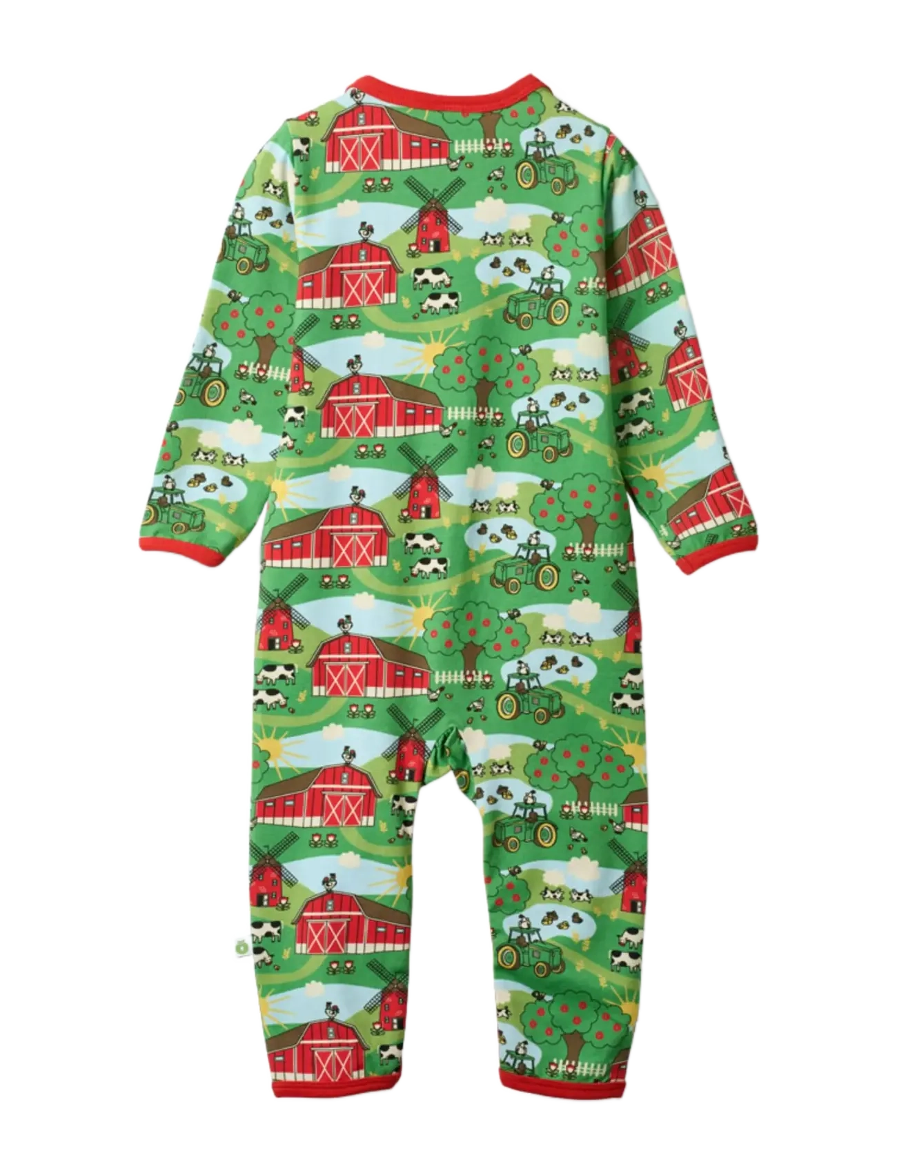 Småfolk - Elstar long-sleeved baby suit with farm - die niedrigsten preise - green - 2