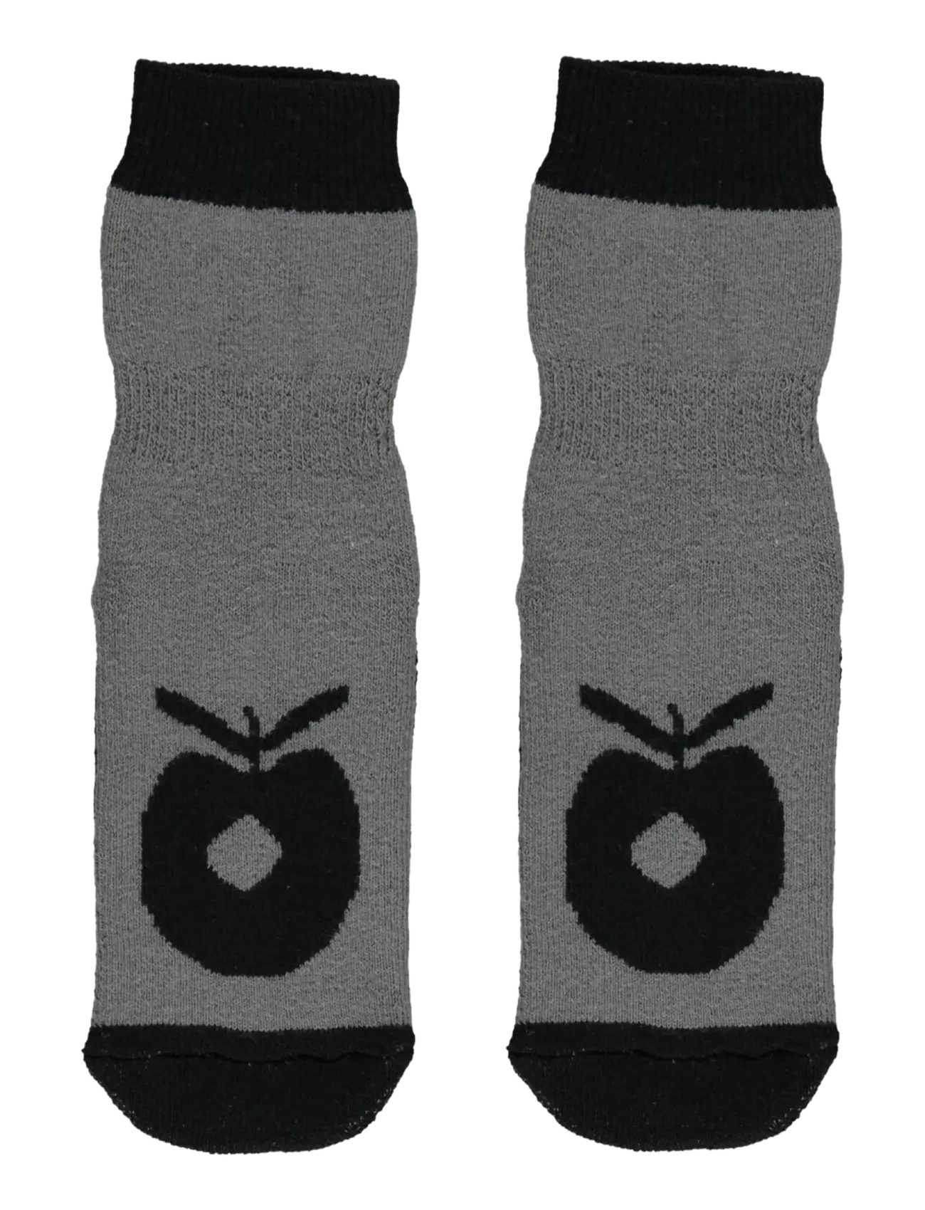 Småfolk Non-slip ankle socks with apple - Småfolk - B. GREY / grey